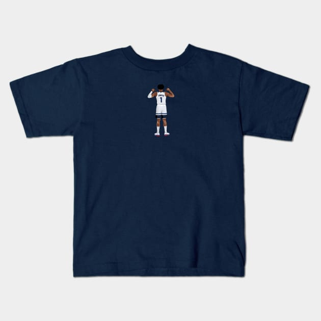 Anthony Edwards Vector Back Kids T-Shirt by qiangdade